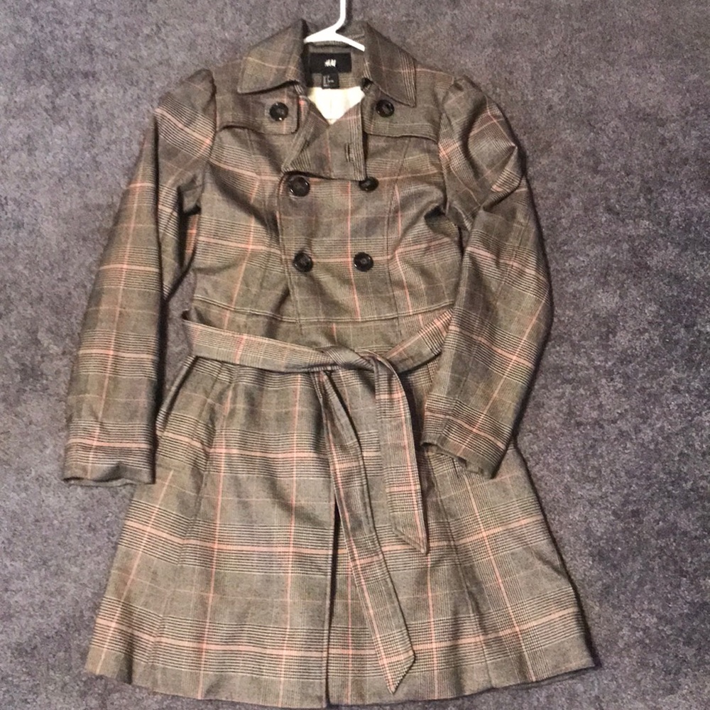H&M plaid coat